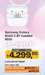 Samsung Galaxy Buds 3 ANC TWS Beyaz Kulak İçi Bluetooth Kulaklık
