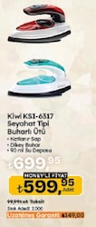Kiwi KSI-6317 2in1 1100 W Buharlı Kırışıklık Giderici ve Seyahat Ütüsü