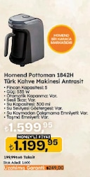Homend Pottoman 1842H Türk Kahvesi Makinesi