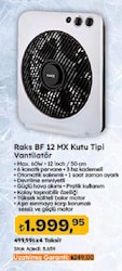 Raks BF12MX 50 W Kutu Vantilatör