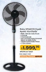 Raks SF 16 Eco Siyah Ayaklı Vantilatör