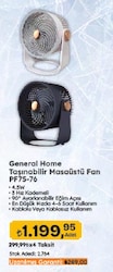 General Home Taşınabilir Masaüstü Fan PF75-76