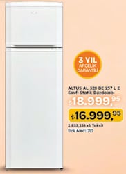 Altus AL 328 BE Çift Kapılı Buzdolabı