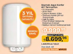 Baymak Aqua Konfor MTK 65 2000 W 65 lt Termosifon