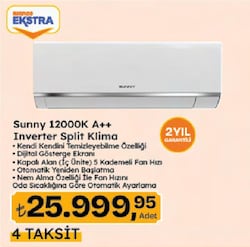 Sunny 12000K A++ Inverter Split Klima