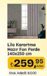 Lila Karartma Hazır Fon Perde 140x250 cm