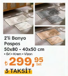 Banyo Paspası 50x80 cm-40x50 cm Çeşitleri 