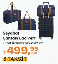 Seyahat Çantası Lacivert 52x33x23 cm 