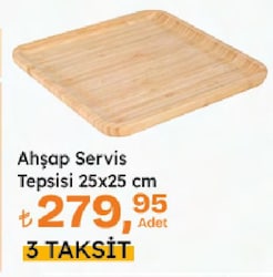 Ahşap Servis Tepsisi 25x25 cm 
