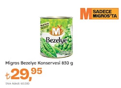Migros 830 gr Bezelye Konservesi