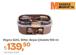 Migros Sütlü Bitter & Beyaz Çikolata Dondurma 900 ml