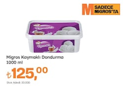 Migros Kaymaklı Dondurma 1 lt