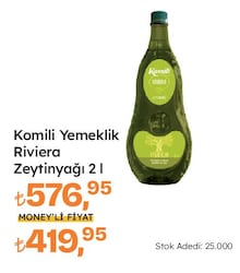 Komili Yemeklik Riviera Zeytinyağı 2 lt Pet