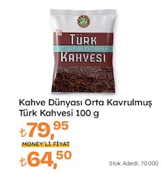 Kahve Dünyası Orta Kavrulmuş Türk Kahvesi 100 gr