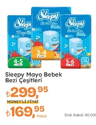 Sleepy 3-4 Beden Maxi 4-14 kg 20'li Mayo Bez