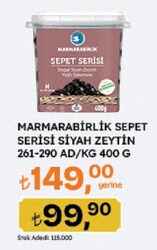 Marmarabirlik Sepet Serisi Yağlı Salamura 400 gr M (261-290) Siyah Zeytin