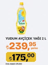 Yudum Ayçiçek Yağı 2 lt
