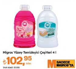 Migros Yüzey Temizleyici Çeşitleri 4 lt