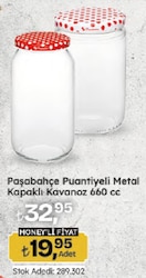 Paşabahçe Puantiyeli Metal Kapaklı Kavanoz 660 cc