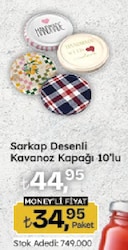 Sarkap Hijyenik Paketli 10 Adet Kavanoz Kapağı Karışık Desen Gönderimli