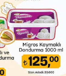 Migros Kaymaklı Dondurma 1 lt