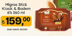 Migros Stick Mini Klasik & Bademli Dondurma 6'lı