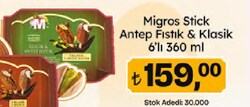 Migros Stick Mini Klasik & Antep Fıstıklı Dondurma 6'lı