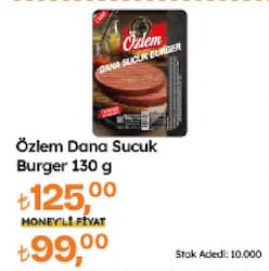 Özlem Dana Sucuk Burger 130 gr