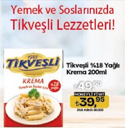 Tikveşli %18 Yağlı 200 ml Yemeklik Krema