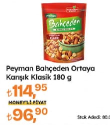 Peyman Bahçeden Ortaya Karışık Klasik Kavrulmuş Kuruyemiş 180 gr