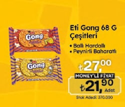 Eti Gong Ballı Hardallı 68 gr Mısır ve Pirinç Patlağı