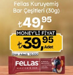 Fellas Yer Fıstıklı Kuruyemiş Bar 30 gr
