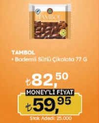 Kahve Dünyası Tambol Bademli Sütlü Çikolata 77 gr