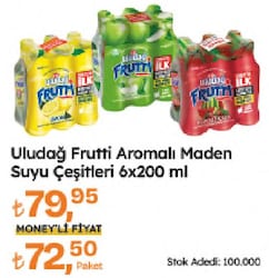 Uludağ Frutti Limon 200 ml 6'lı Maden Suyu