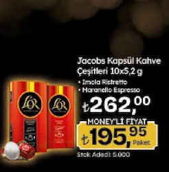Jacobs Kapsül Kahve Çeşitleri 10x5.2 gr