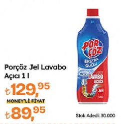Porçöz 1 lt Jel Lavabo Açıcı