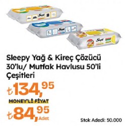 Sleepy Easy Clean Süper Yağ Çözücü Temizlik Havlusu 30 Yaprak