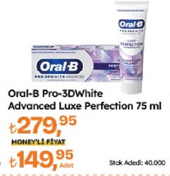 Oral-B Pro 3D White Advanced Luxe Perfection Florürlü Diş Macunu 75 ml