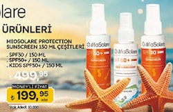 MioSolare Protection Sunscreen Suya Dayanıklı 150 ml 50 Faktör Güneş Kremi