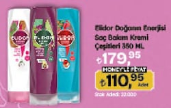 Elidor Doğanın Enerjisi Argan Yağı ve Hibiskus Özü 350 ml Saç Kremi