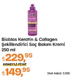 Bioblas Collagen ve Keratin Dökülme Karşıtı 250 ml Durulanmayan Saç Kremi