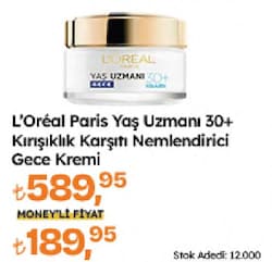 L'Oreal Paris Yaş Uzmanı 30+ Kırışıklık Karşıtı Nemlendirici Gece Kremi 50 ml