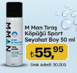 M Man Tıraş Köpüğü Sport Seyahat Boy 50 ml