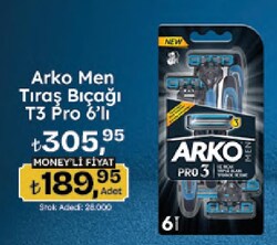 Arko Men Pro 3 Kullan At 6'lı Tıraş Bıçağı