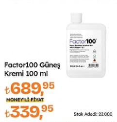 Factor100 100 ml 50 Faktör Güneş Kremi
