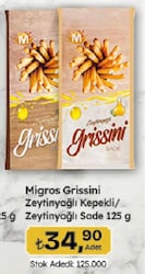 Migros 125 gr Zeytinyağlı Kepekli Grissini