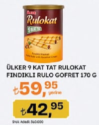 Ülker 9 Kat Rulokat Fındıklı Gofret 170 gr
