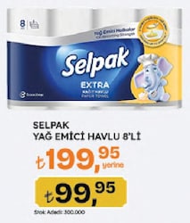 Selpak Extra Yağ Emici 8'li Kağıt Havlu