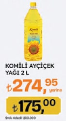 Komili Ayçiçek Yağı 2 lt