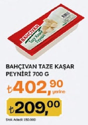 Bahçıvan Taze Kaşar Peyniri 700 g 
